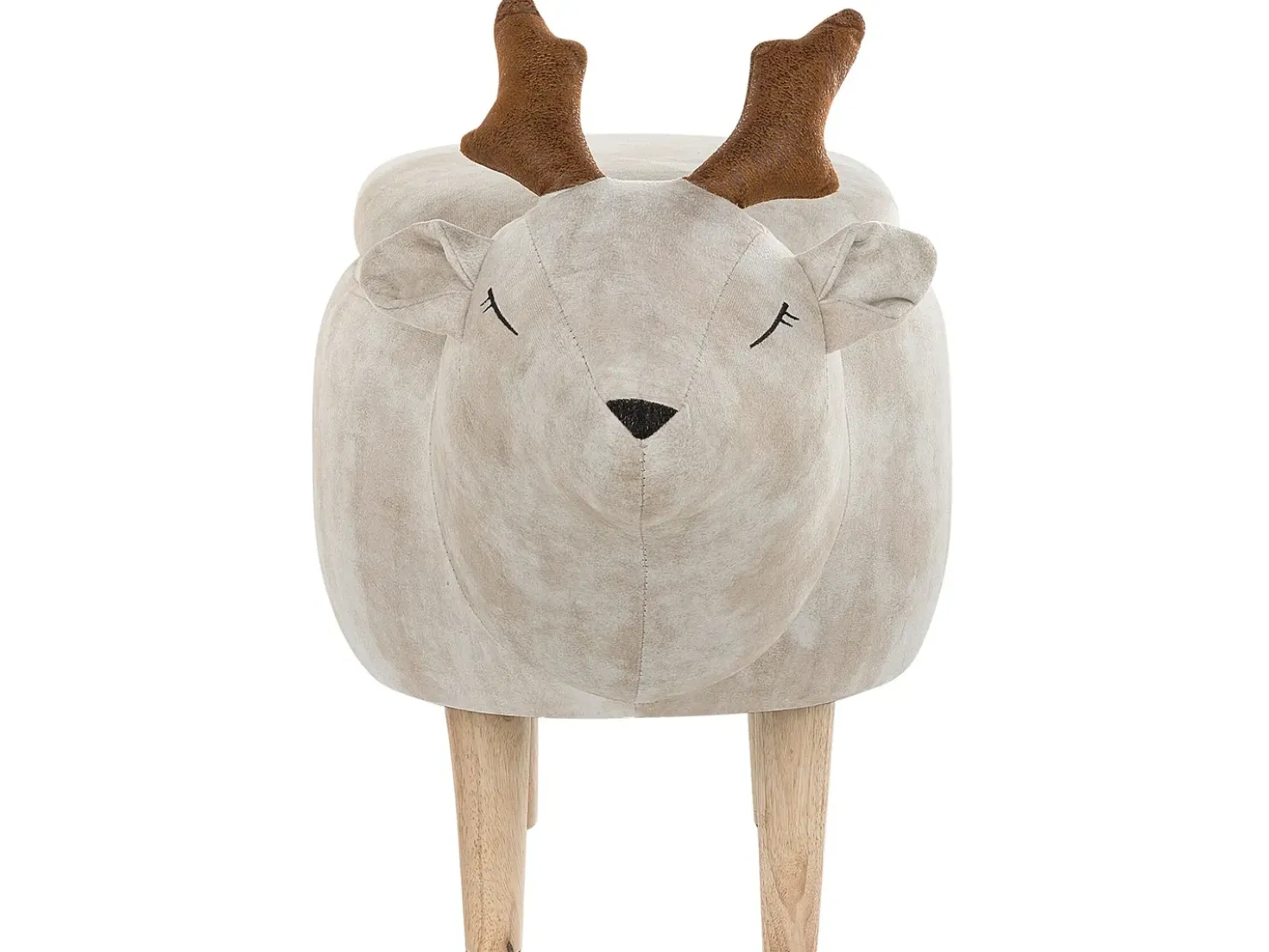 Pouf animaletto contenitore REINDEER Tessuto Beige Renna