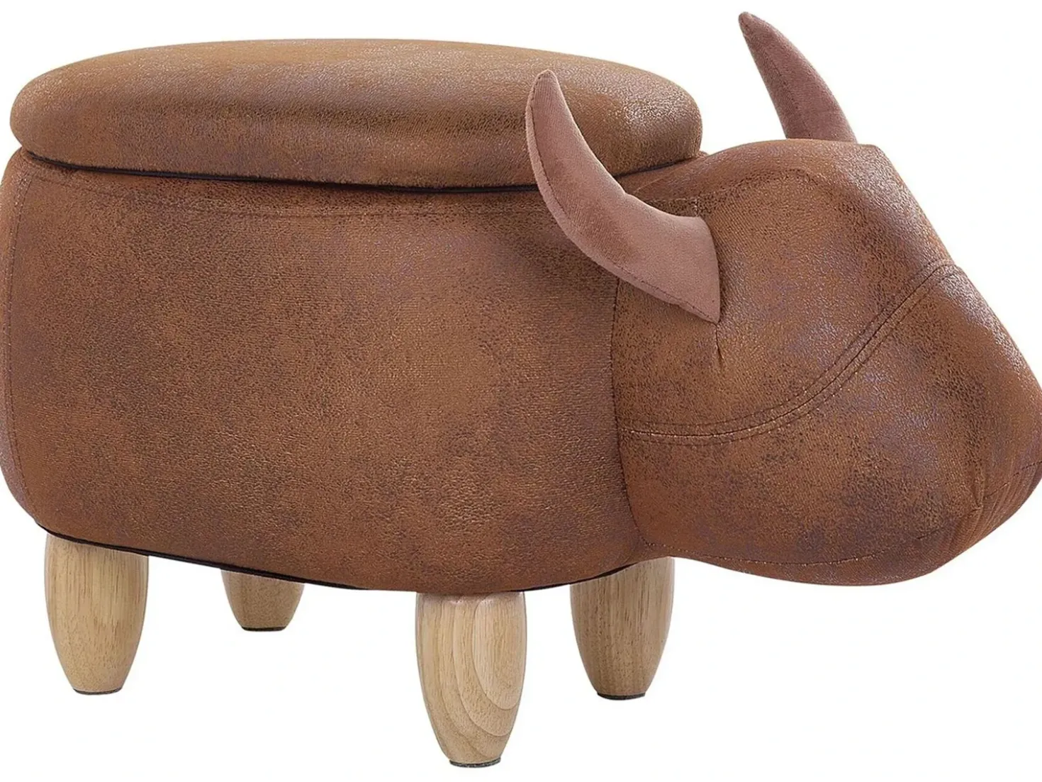 Pouf animaletto contenitore COW Pelle sintetica Marrone chiaro Mucca