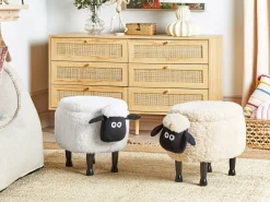 Pouf animaletto contenitore SHEEP Tessuto Beige chiaro Pecora