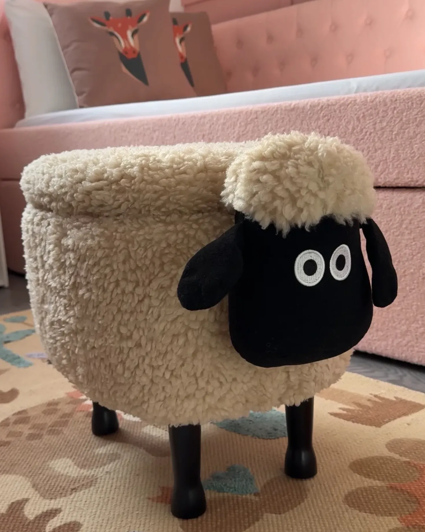 Pouf animaletto contenitore SHEEP Tessuto Beige chiaro Pecora