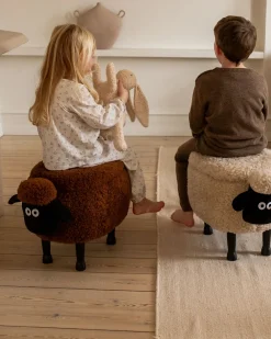 Pouf animaletto contenitore SHEEP Tessuto Beige chiaro Pecora