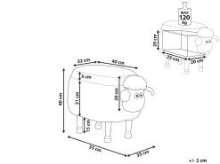 Pouf animaletto contenitore SHEEP Tessuto Grigio Pecora