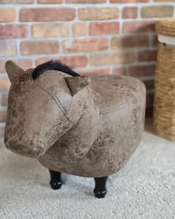 Pouf animaletto HORSE Pelle sintetica Marrone chiaro Cavallo