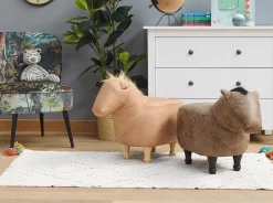 Pouf animaletto HORSE Pelle sintetica Marrone chiaro Cavallo