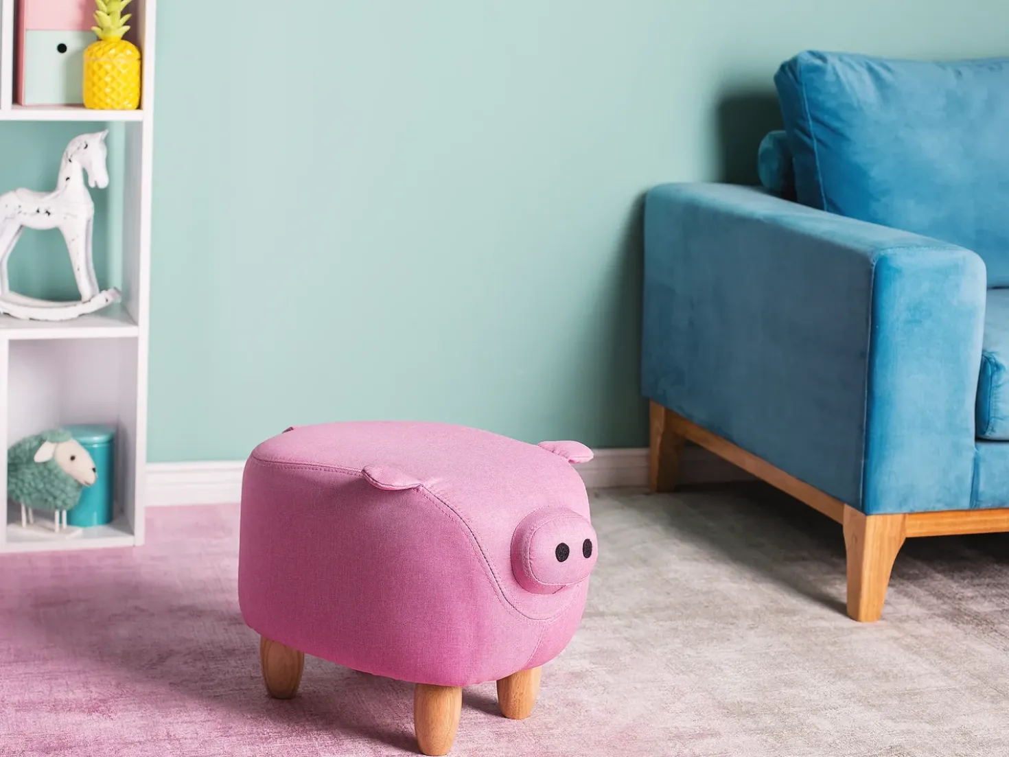 Pouf animaletto PIGGY Tessuto Rosa Maiale