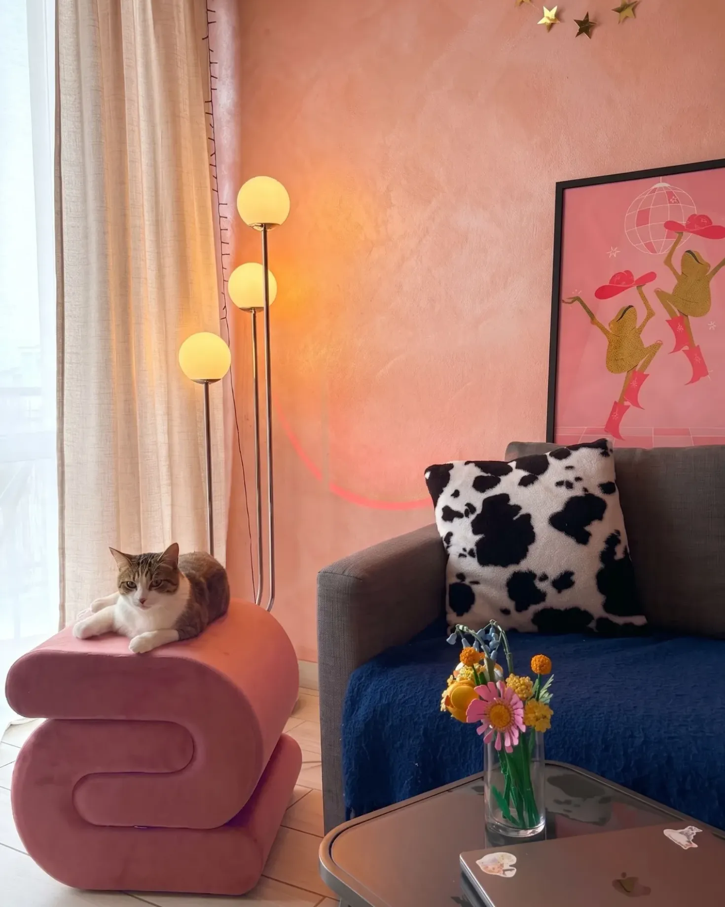 Pouf ARCADIA Velluto Rosa