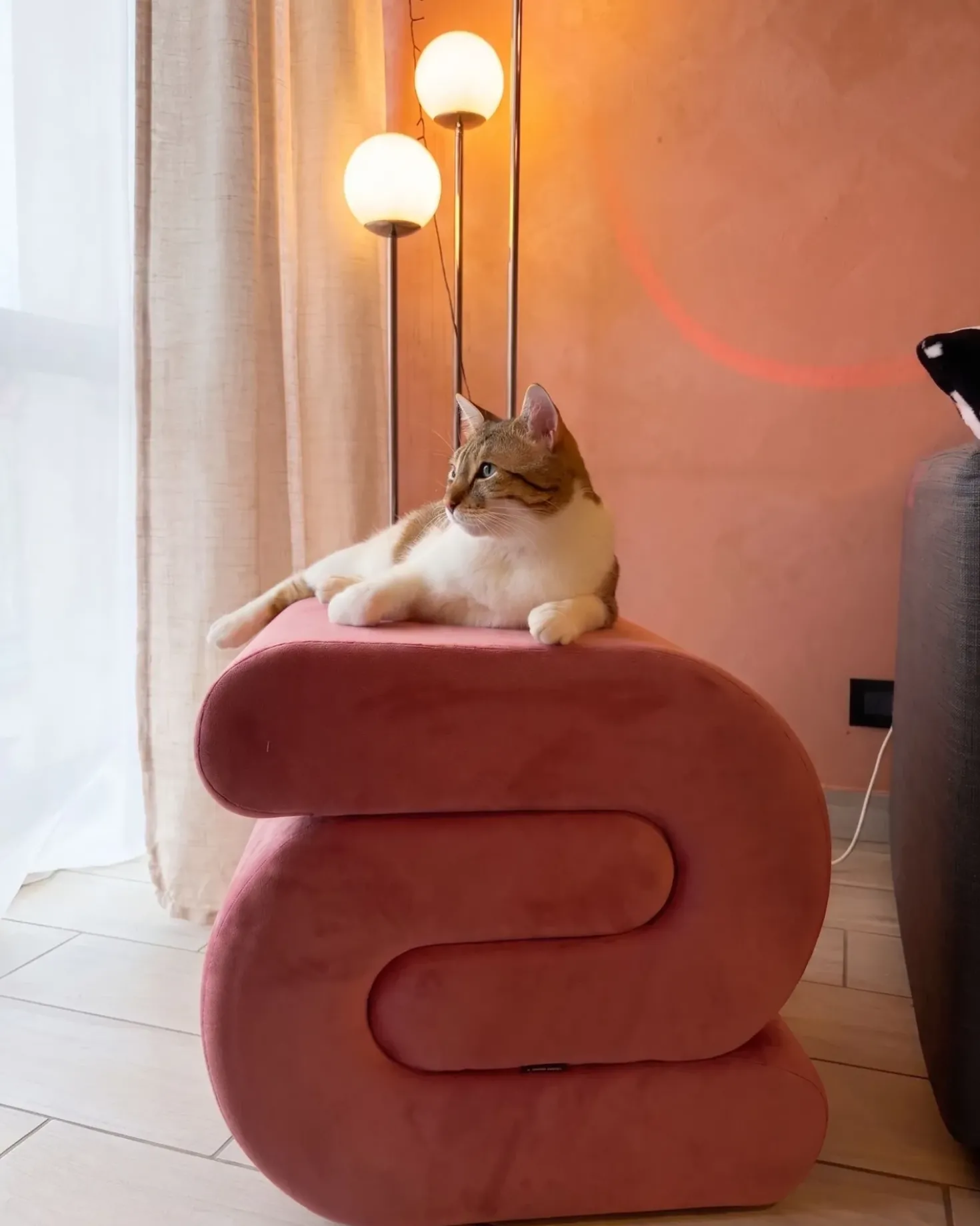 Pouf ARCADIA Velluto Rosa