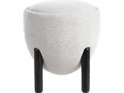 Pouf ARCHIE Lino sintetico Grigio
