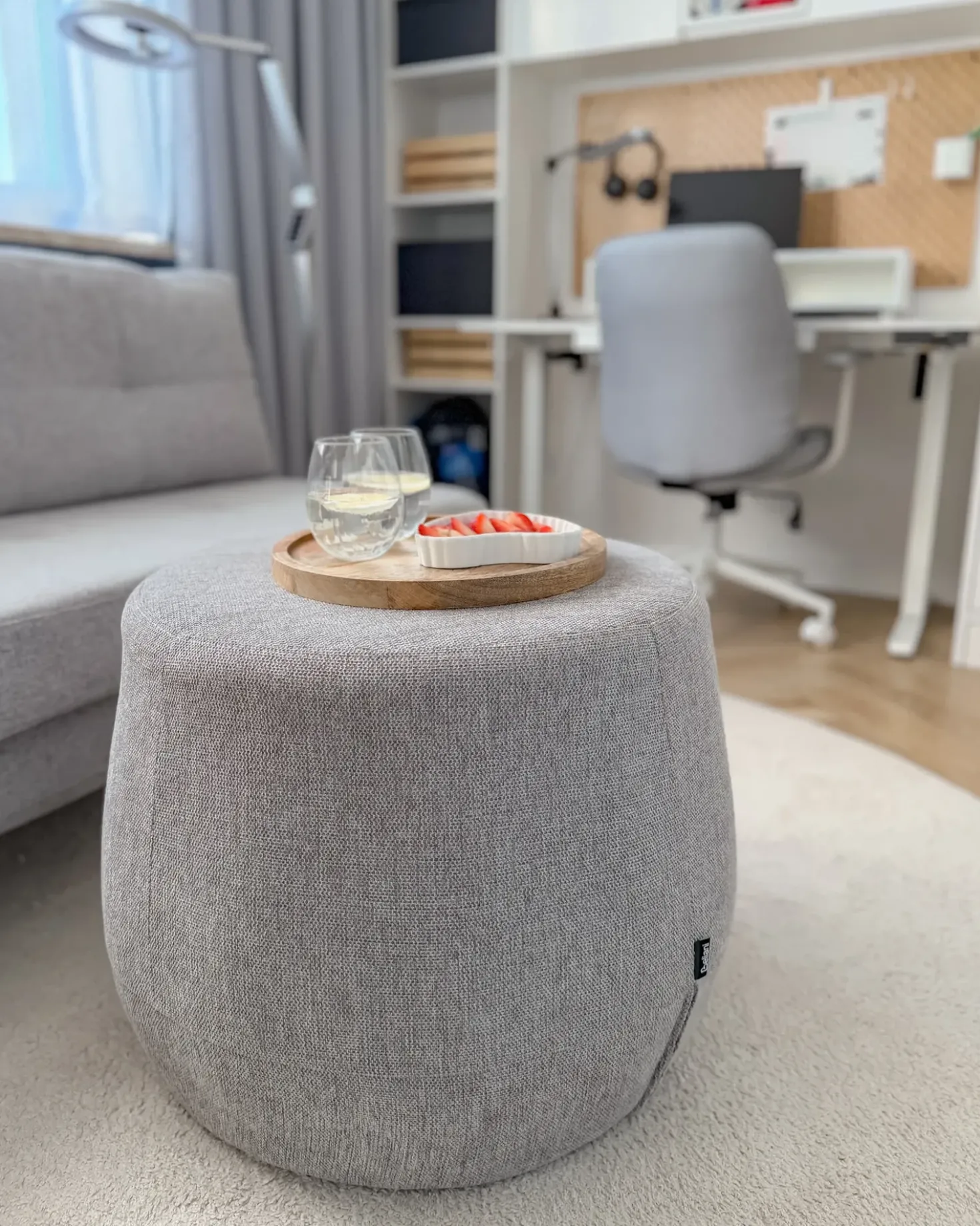 Pouf ASHTON Grigio chiaro