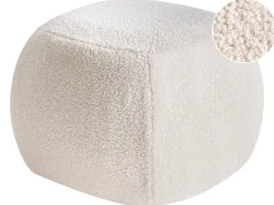 Pouf BARRON Bouclé Bianco sporco