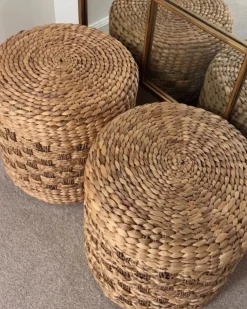 Pouf BASSLET Vimini Beige