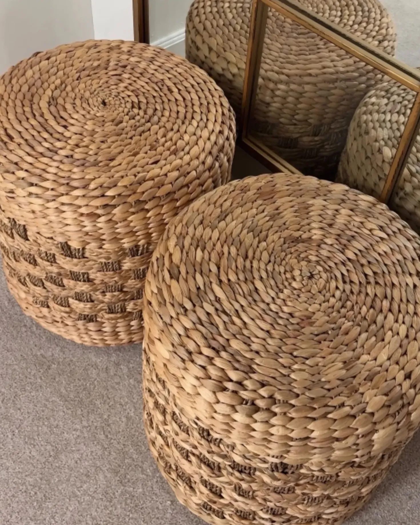 Pouf BASSLET Vimini Beige