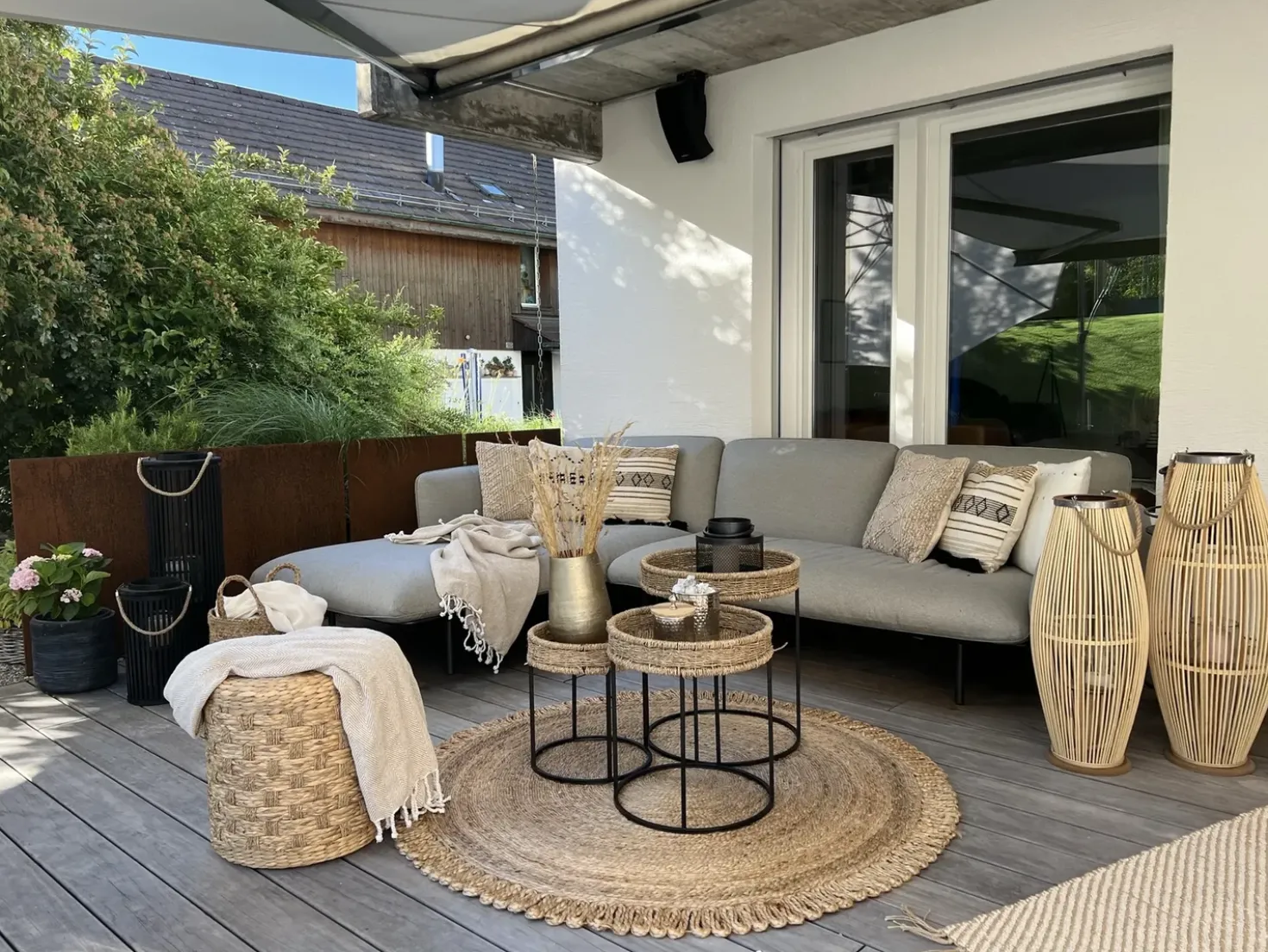 Pouf BASSLET Vimini Beige