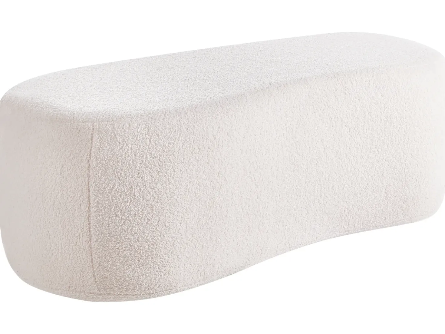 Pouf BAYARD Bouclé Bianco sporco