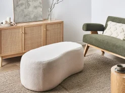 Pouf BAYARD Bouclé Bianco sporco