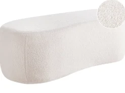 Pouf BAYARD Bouclé Bianco sporco
