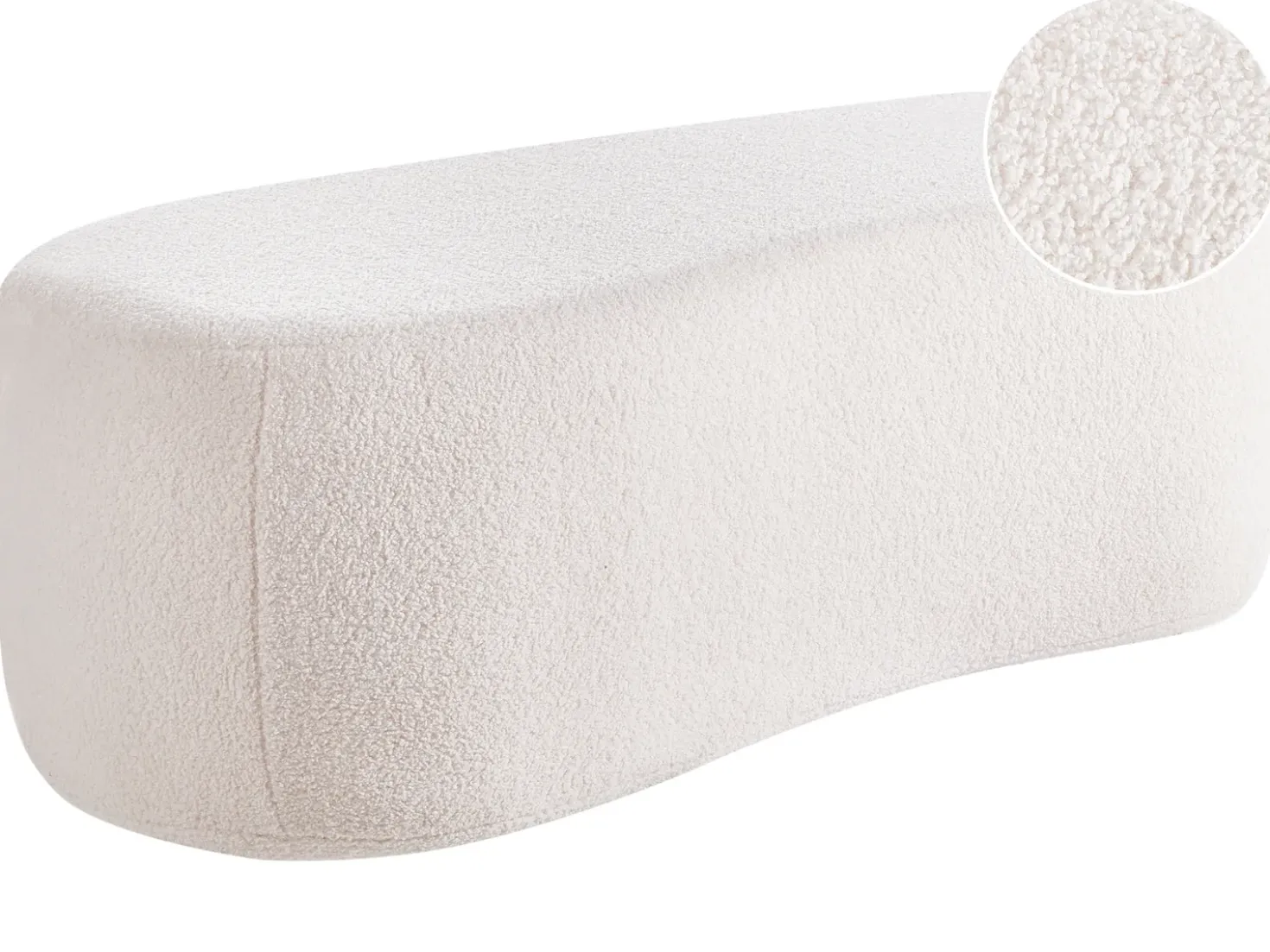 Pouf BAYARD Bouclé Bianco sporco