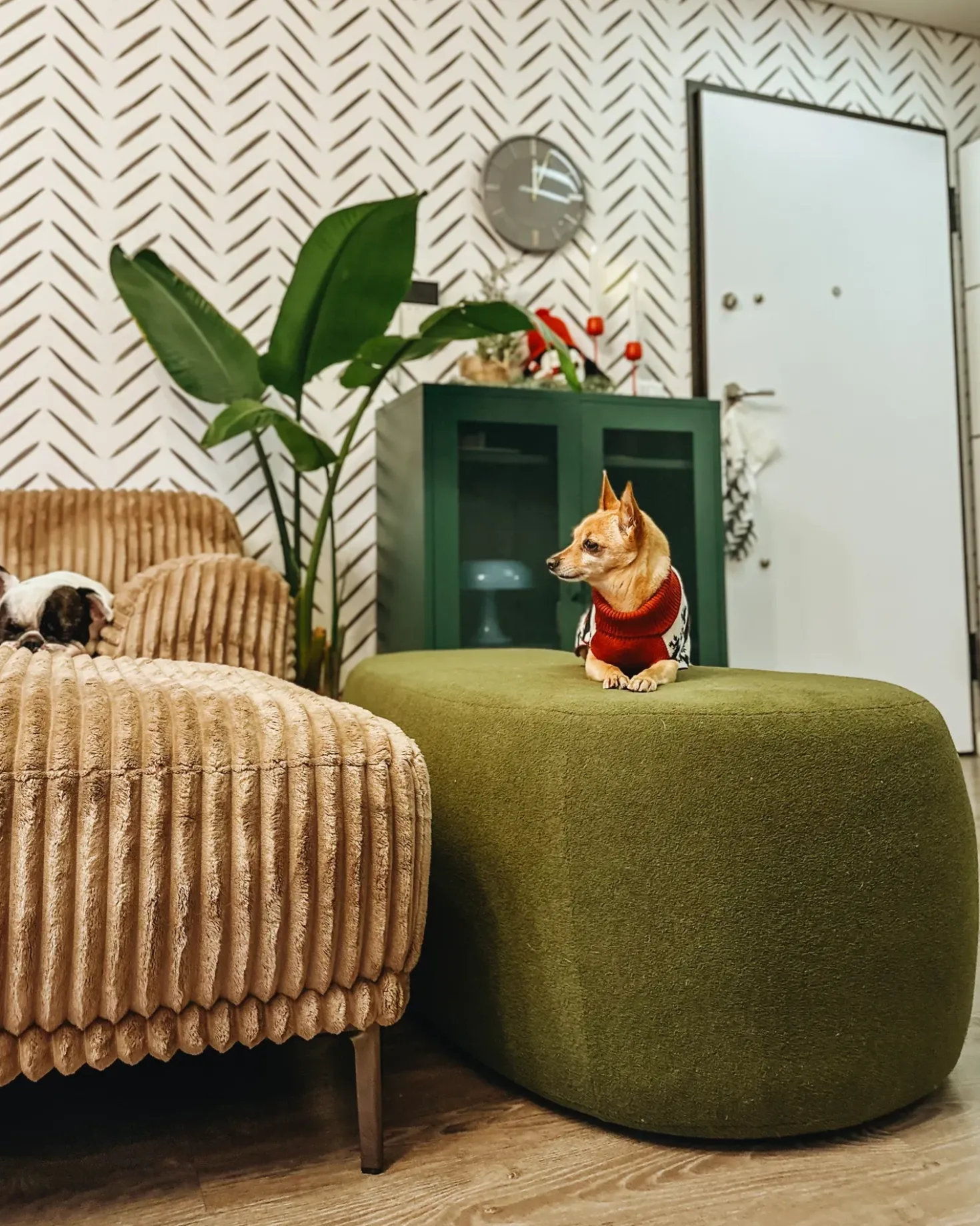 Pouf BAYARD Bouclé Verde