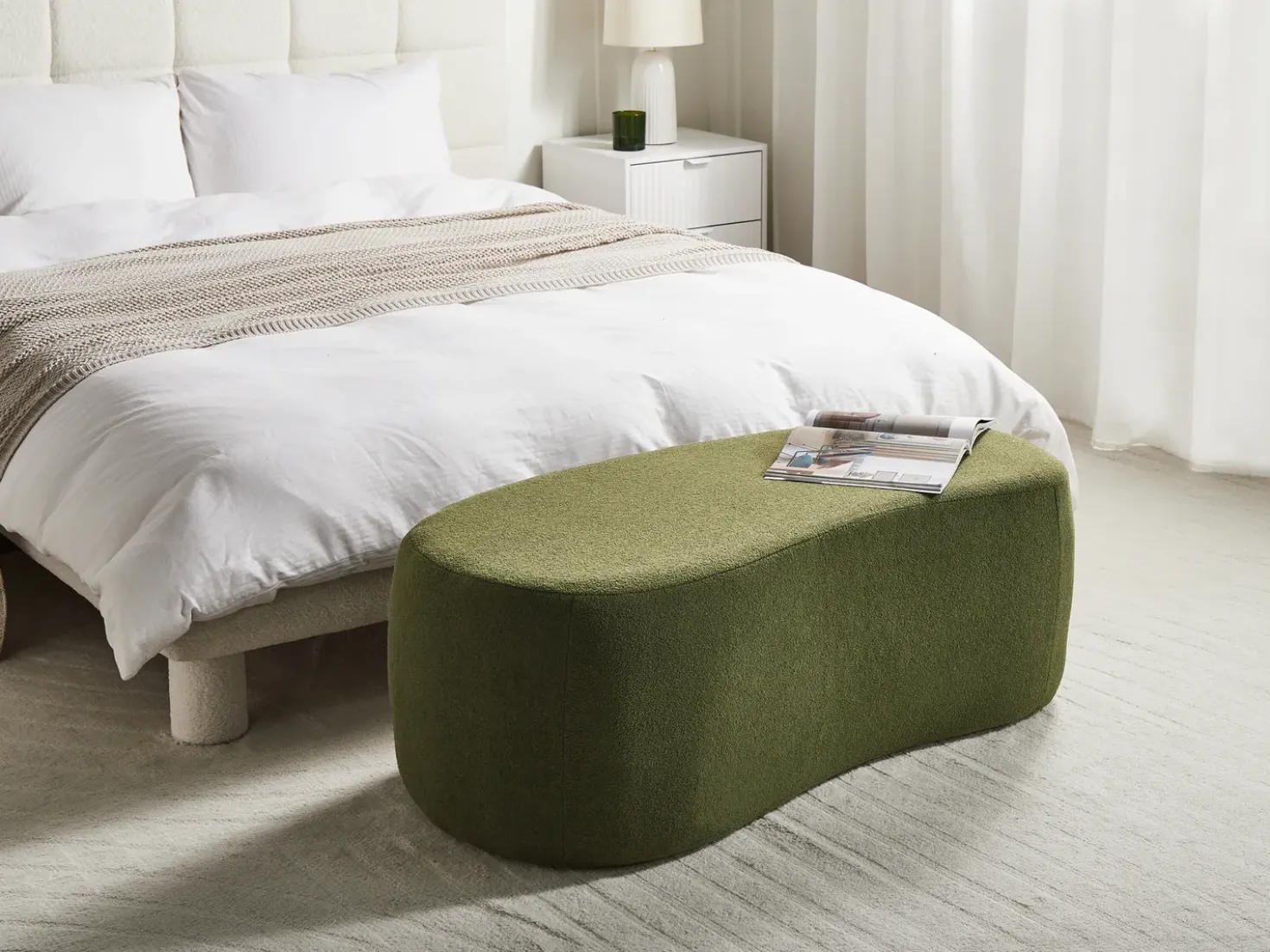 Pouf BAYARD Bouclé Verde