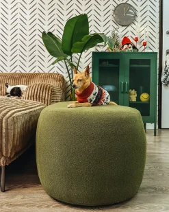 Pouf BAYARD Bouclé Verde