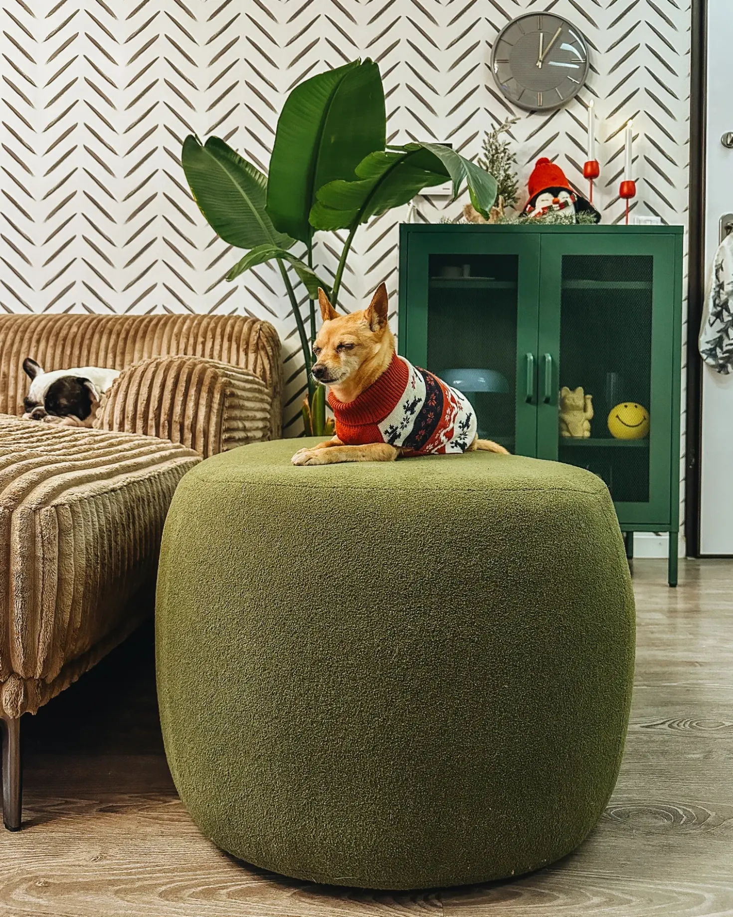 Pouf BAYARD Bouclé Verde