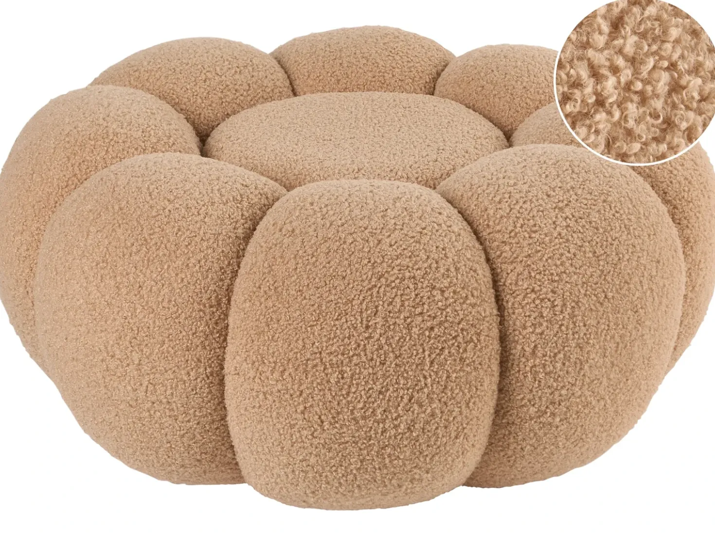 Pouf BEAUFORT Bouclé Marrone chiaro