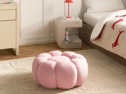 Pouf BEAUFORT Bouclé Rosa