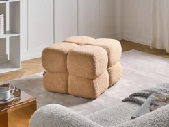Pouf CALIENTE Bouclé Beige