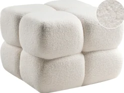 Pouf CALIENTE Bouclé Bianco sporco