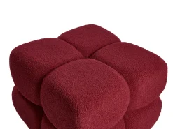 Pouf CALIENTE Bouclé Rosso scuro