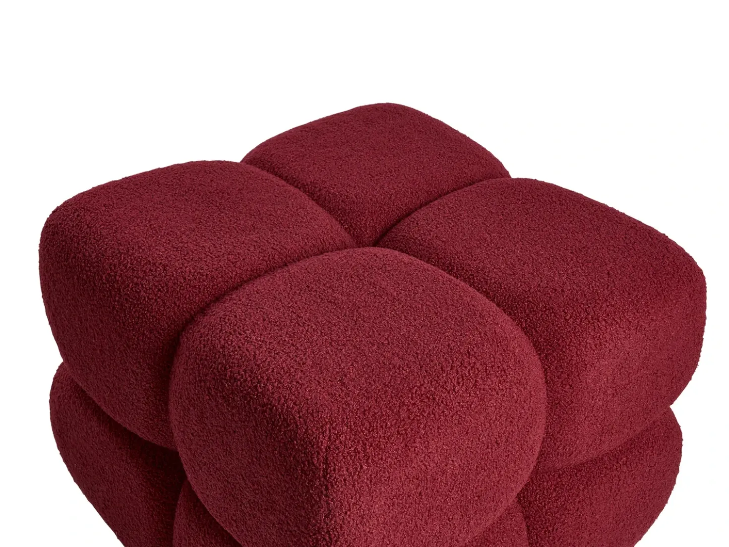Pouf CALIENTE Bouclé Rosso scuro