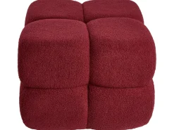 Pouf CALIENTE Bouclé Rosso scuro