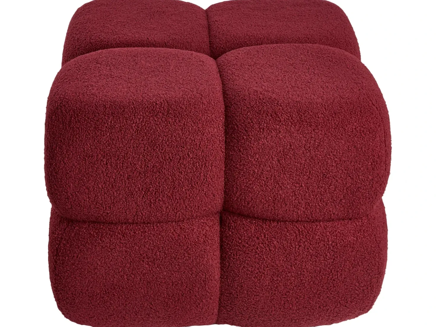 Pouf CALIENTE Bouclé Rosso scuro