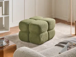 Pouf CALIENTE Bouclé Verde