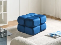 Pouf CALIENTE Velluto Blu marino