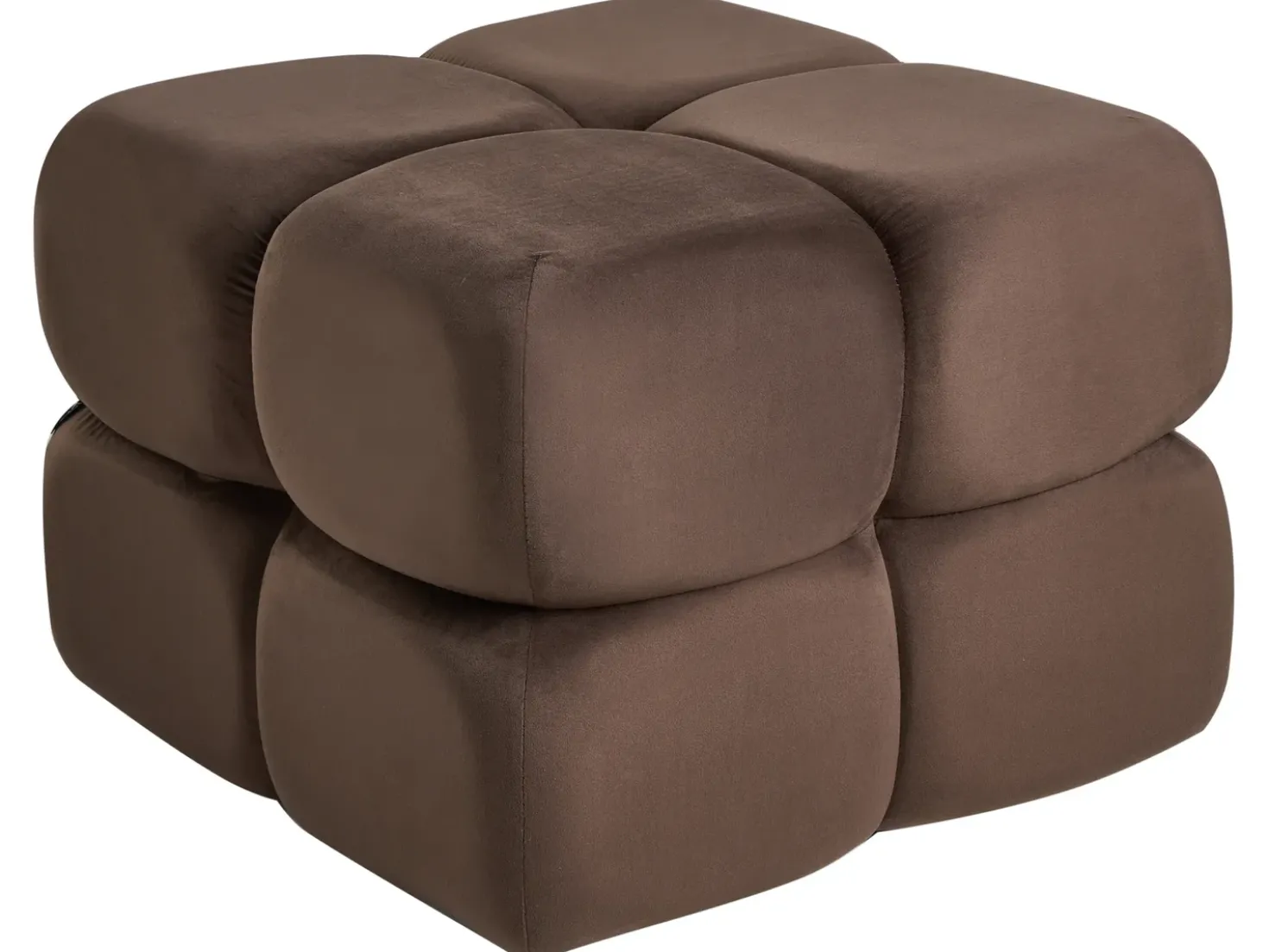 Pouf CALIENTE Velluto Marrone scuro