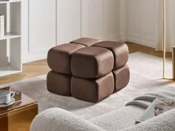 Pouf CALIENTE Velluto Marrone scuro