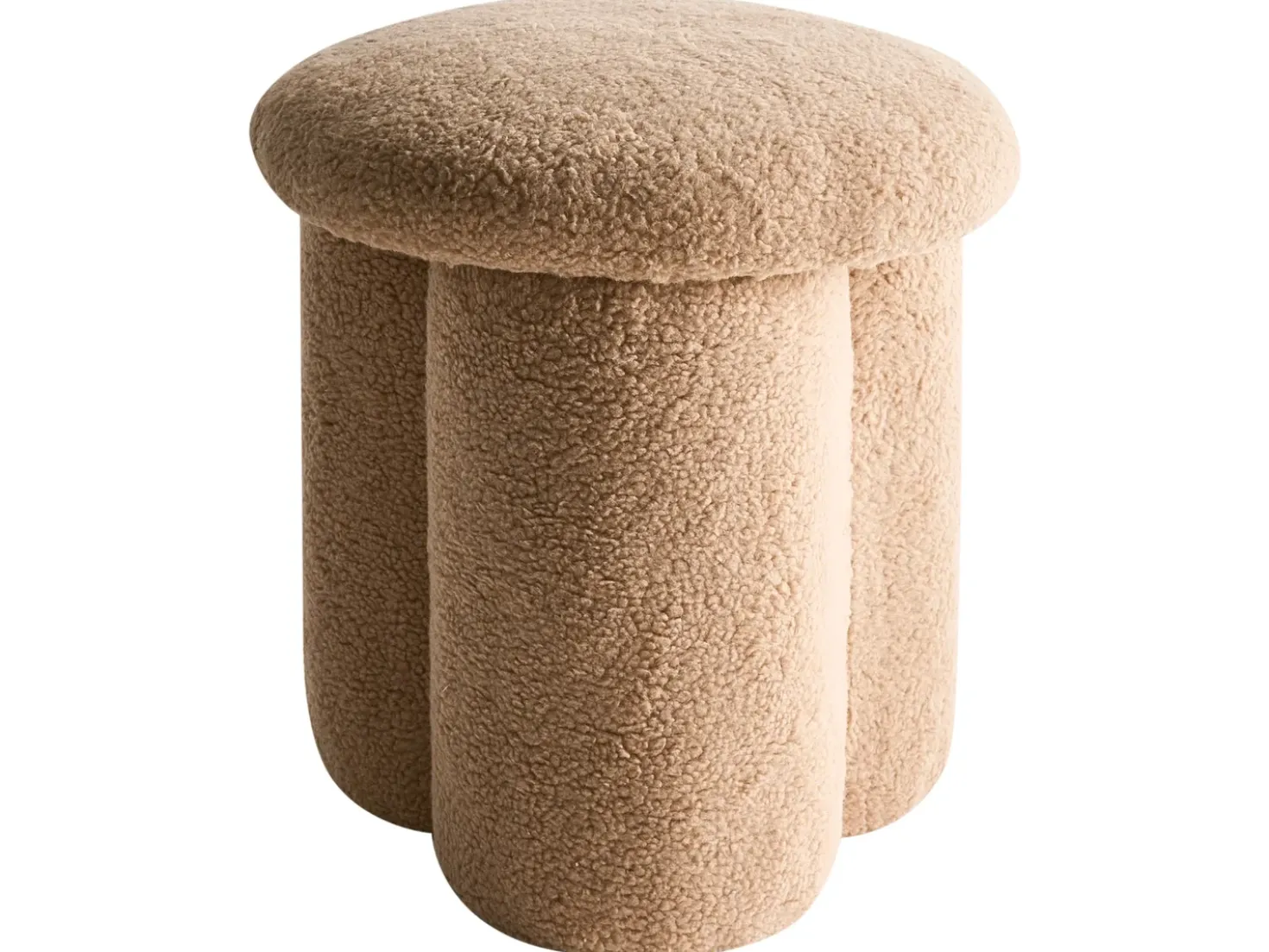 Pouf CARRINGTON Bouclé Beige