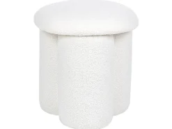 Pouf CARRINGTON Bouclé Bianco sporco