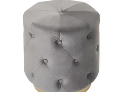 Pouf CARROLLTON Velluto Grigio chiaro