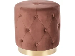 Pouf CARROLLTON Velluto Marrone