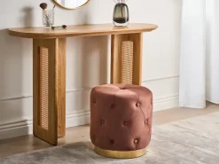 Pouf CARROLLTON Velluto Marrone
