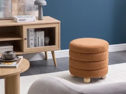 Pouf CHILLY Bouclé Marrone dorato
