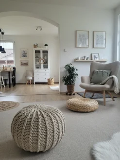 Pouf CONRAD Cotone Beige