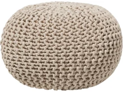 Pouf CONRAD Cotone Beige chiaro