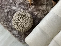Pouf CONRAD Cotone Beige chiaro