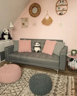 Pouf CONRAD Cotone Grigio