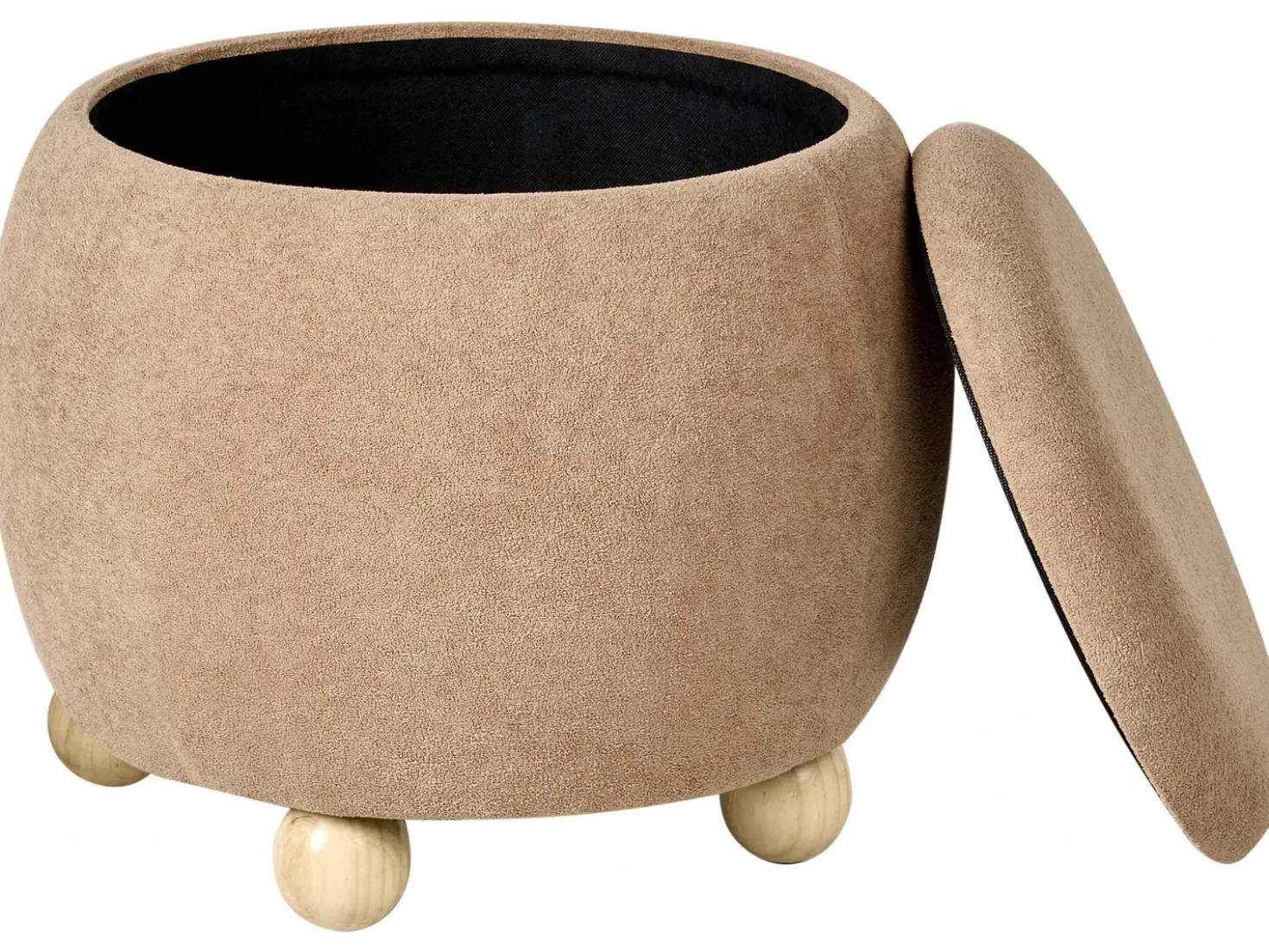 Pouf contenitore ANNABELLA Bouclé Marrone chiaro