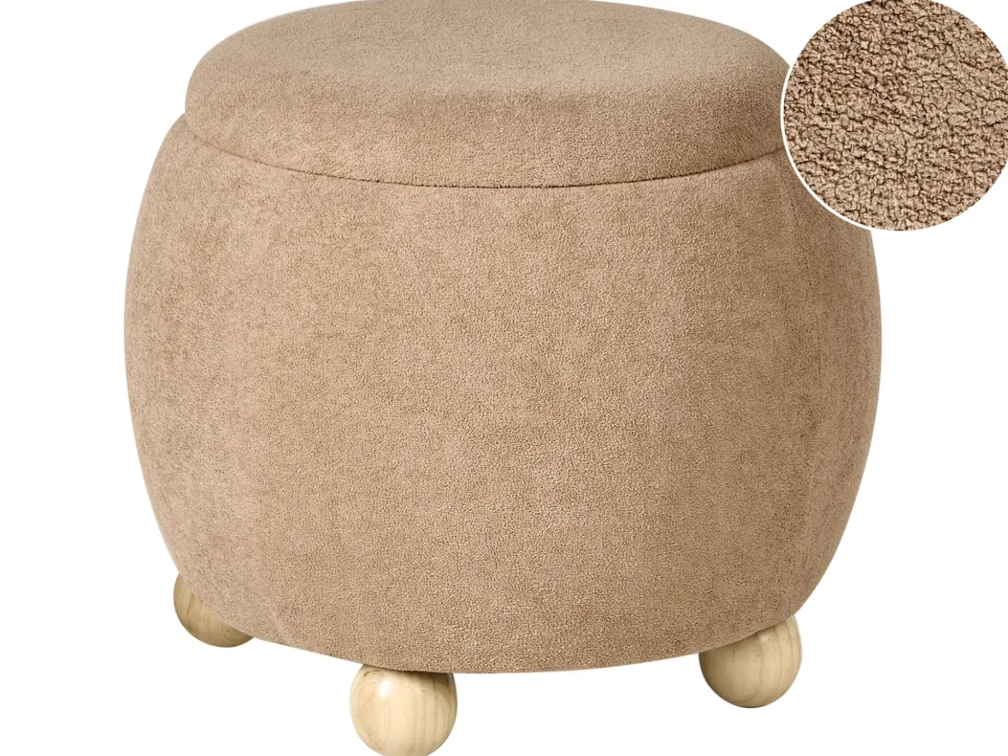 Pouf contenitore ANNABELLA Bouclé Marrone chiaro