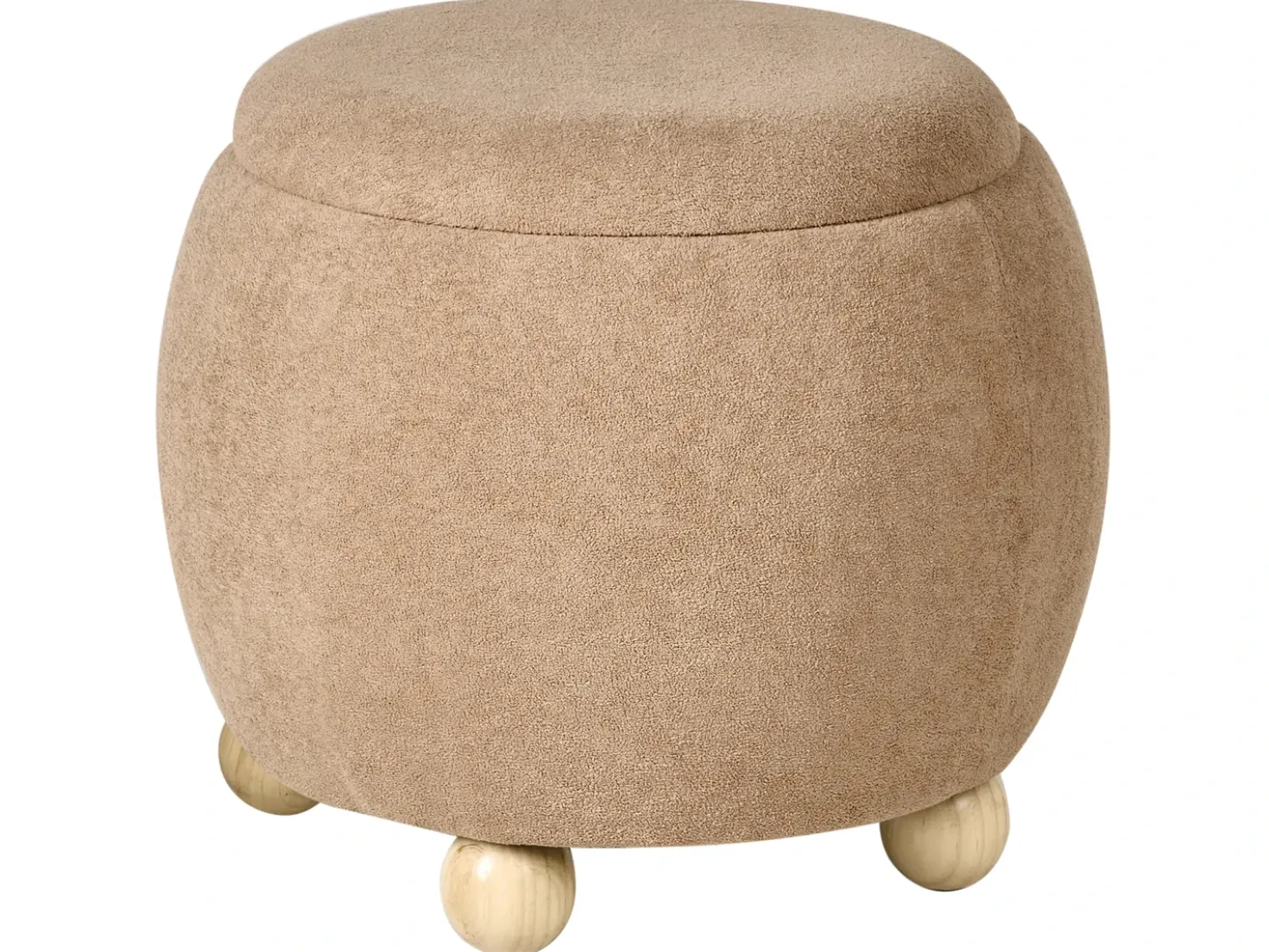 Pouf contenitore ANNABELLA Bouclé Marrone chiaro